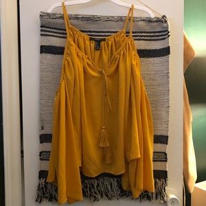 Mustard/yellow dressy flowy shirt